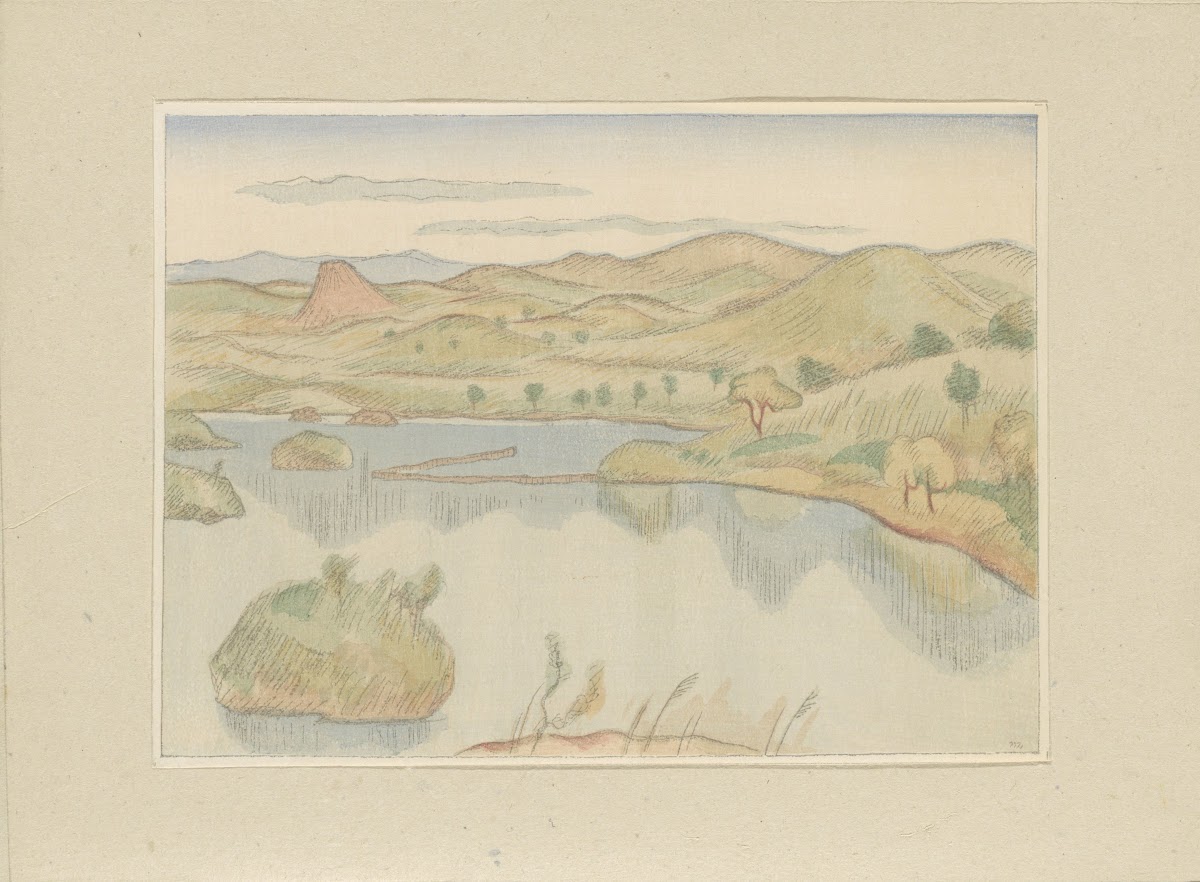 Lake at the foot of Bandaisan Mountain 1917