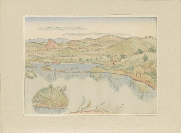 Lake at the foot of Bandaisan Mountain 1917