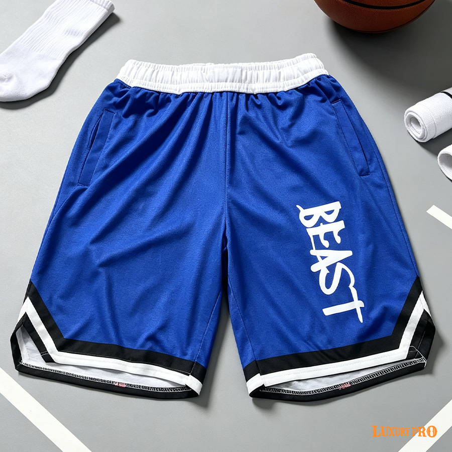 AOP Oversized Basketball Pants - Mesh Fabric