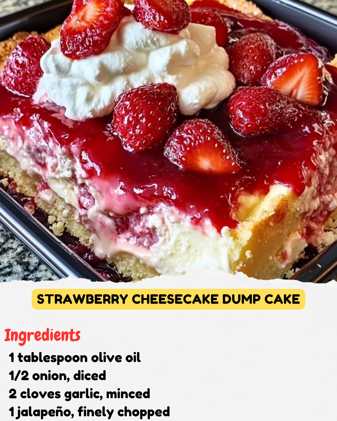 Strawberry Cheesecake Dump Cake