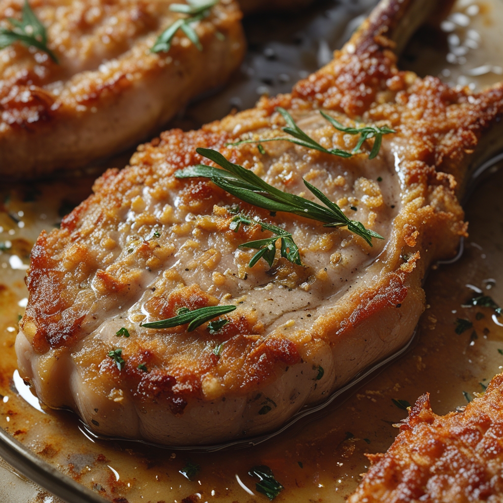 Crispy Parmesan Crusted Pork Chops - Easy Weeknight Dinner Recipe finished