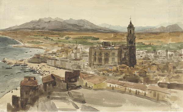 Gezicht op Malaga vanuit het Noorden 1836