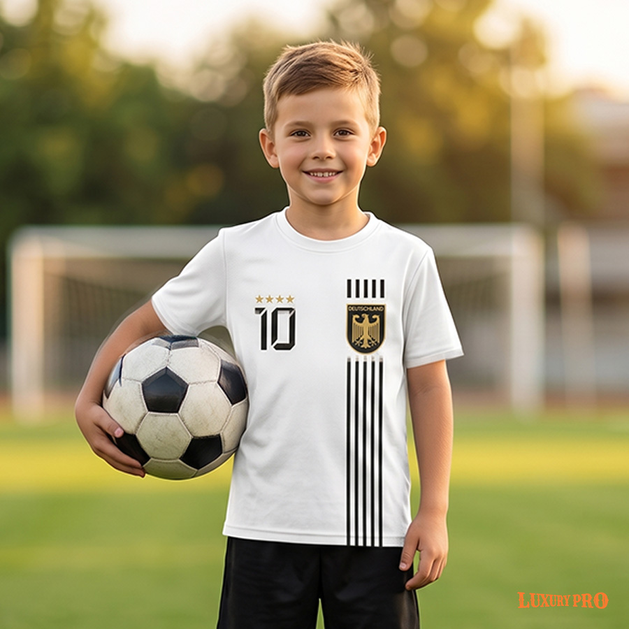 AOP MEG Children's Football Round Neck Short Sleeve