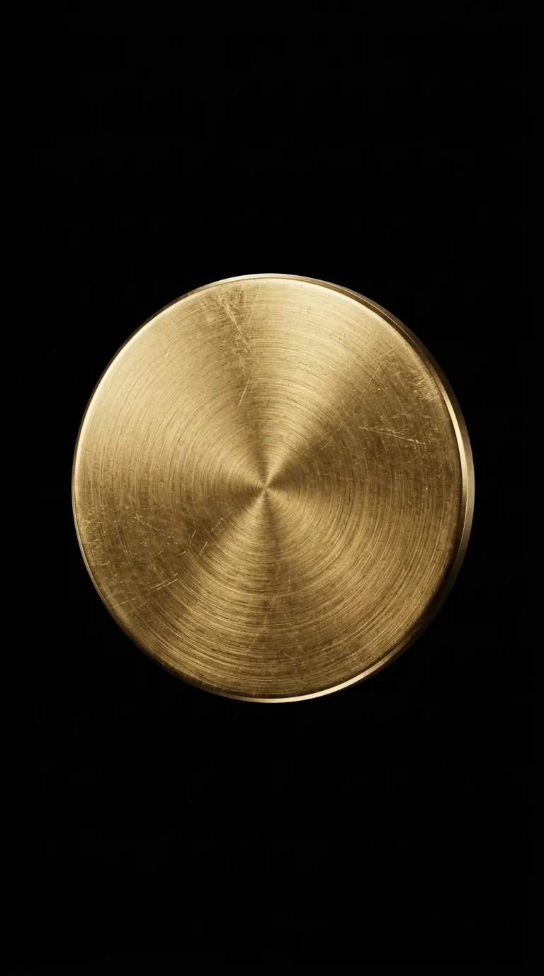 Minimalist Brushed Gold Circle Pure Black Background - Free 8K and 4K mobile Wallpaper Background