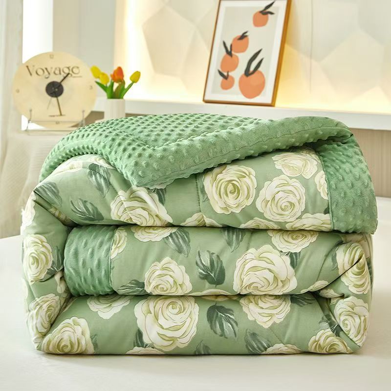 Reversible cotton duvet with print pattern