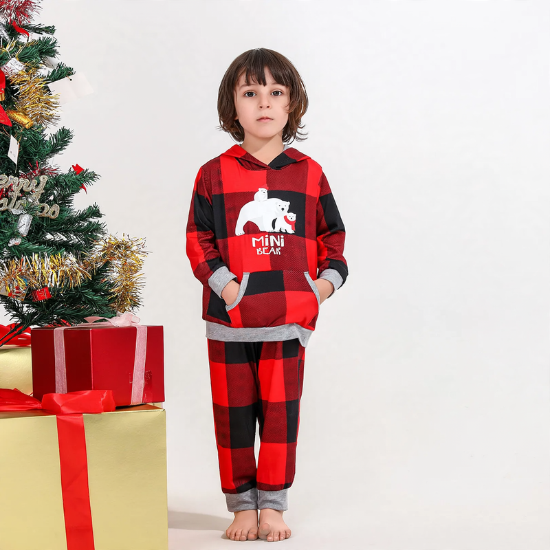 Weihnachts-Pyjama-Set für die Familie, Strickoptik-Druck