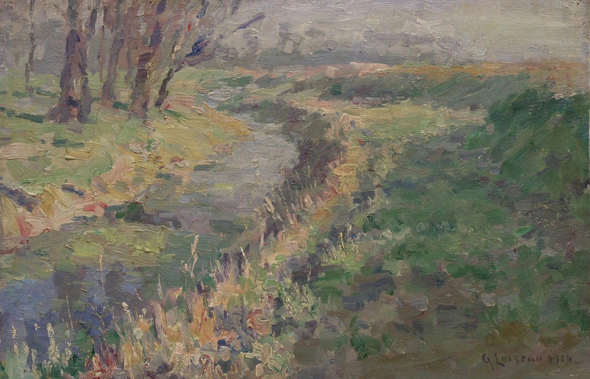 Paysage ruisseau dans la campagne 1916