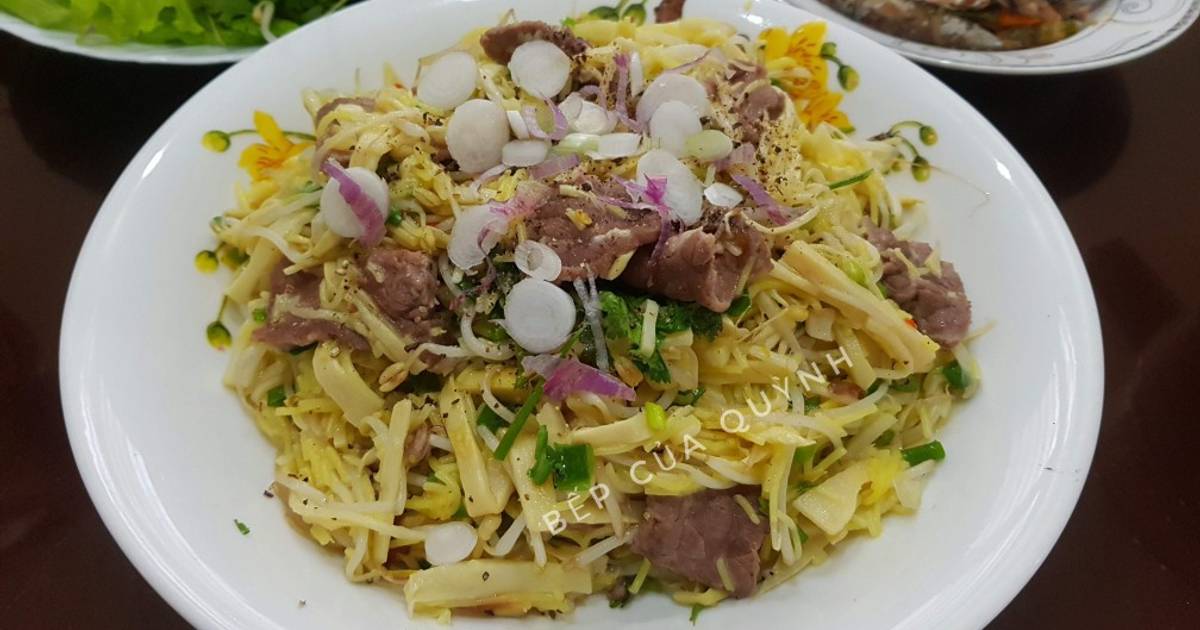 Măng tươi xào thịt bò