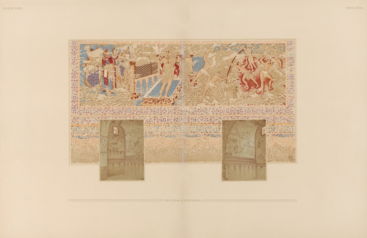 Ḳuṣejr ʻAmra mit einer Karte von Arabia Petraea Pl26 1907