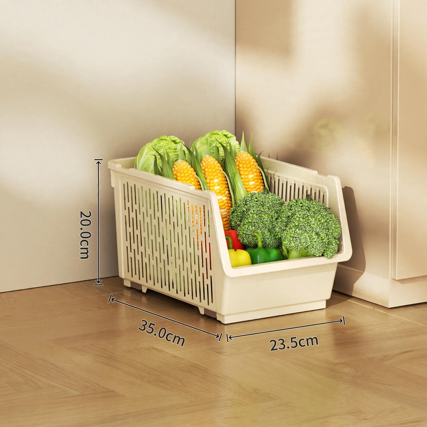 Stapelbare Aufbewahrungsbox aus PET, Modell 26YM.7465