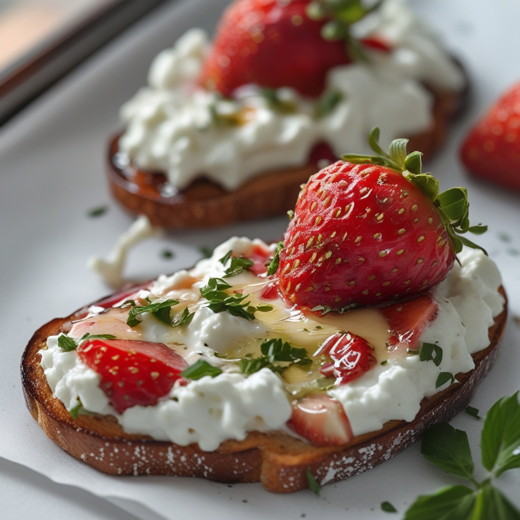 Roasted Strawberry Whipped Ricotta Toast – Easy Homemade Brunch Treat