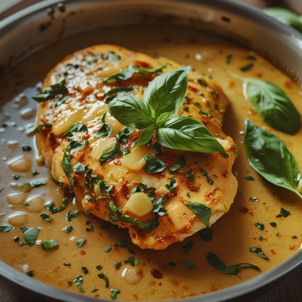 Basil Chicken with Coconut Curry Sauce – Easy Homemade Flavorful Dinner finished