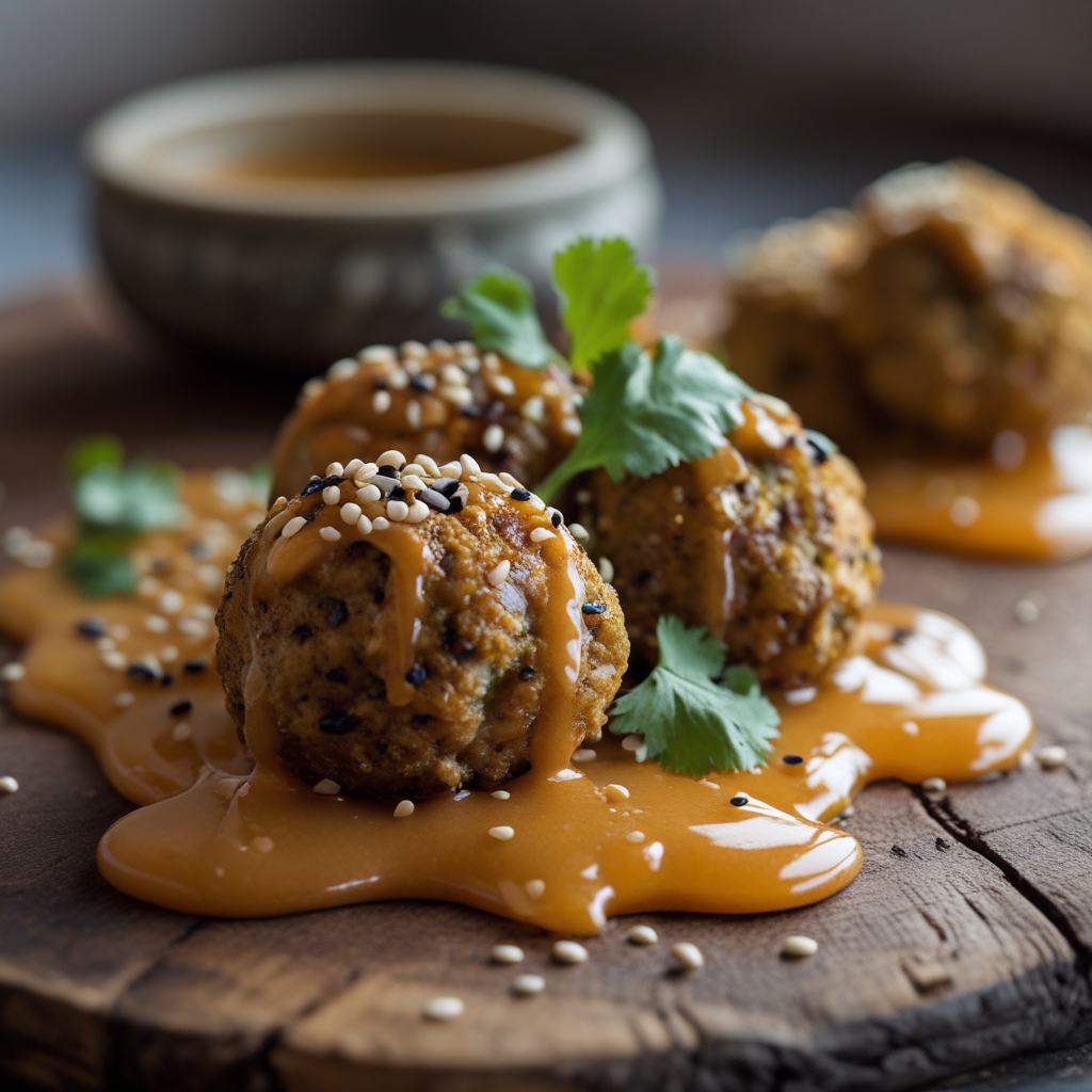 Berbere-Spiced Turkey & Lentil Protein Bites with Spiced Honey Tahini