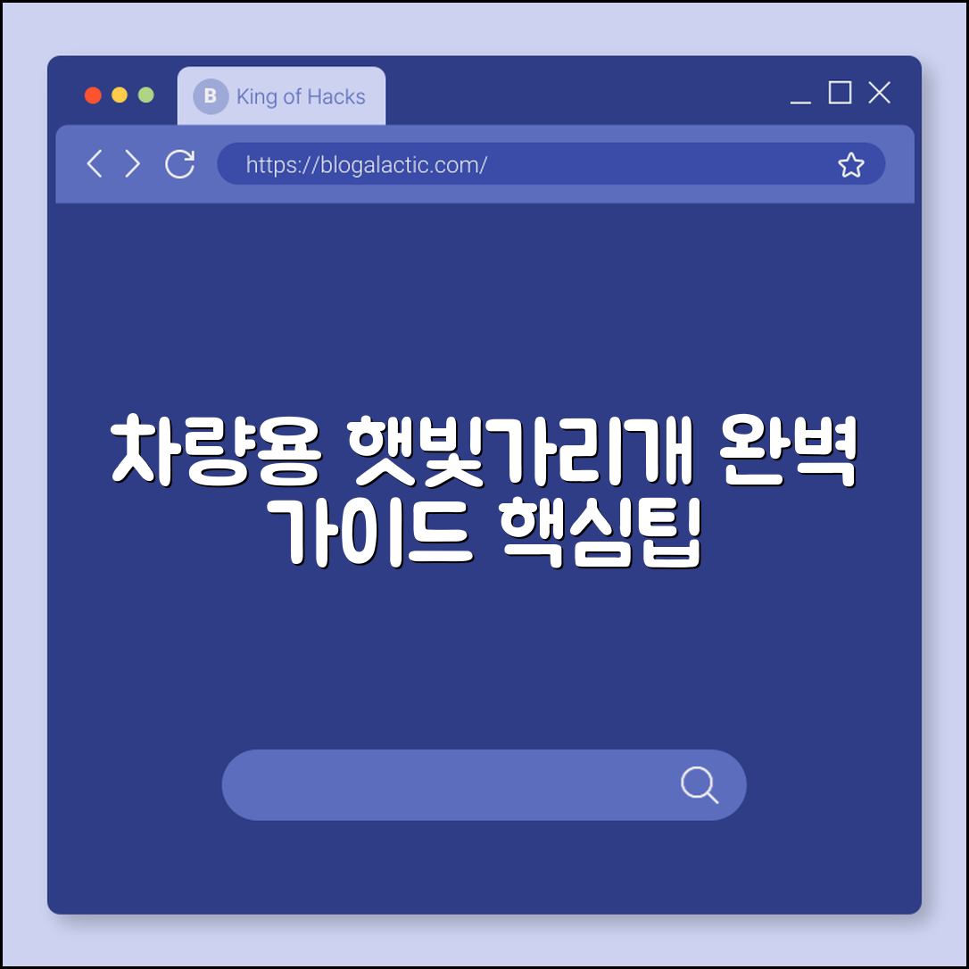 차량용 햇빛가리개 완벽 가이드 핵심팁
