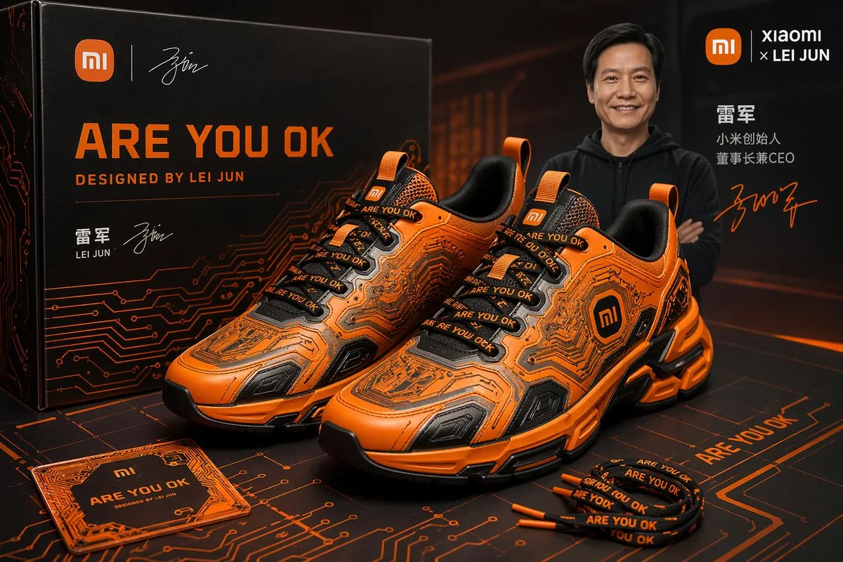 Lei Jun ARE YOU OK Zapatillas Xiaomi de color naranja (marca compartida)