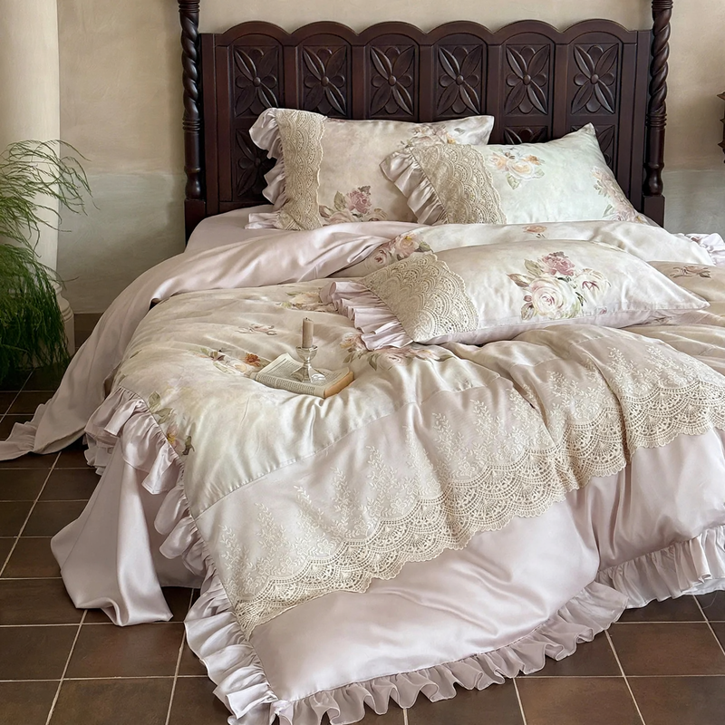 Cotton bedding set, 4-piece, French style