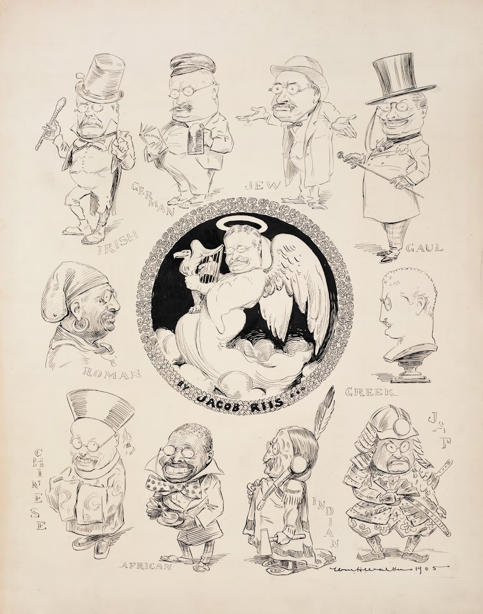 Several portraits of Theodore Roosevelt as several different ethnicities In the