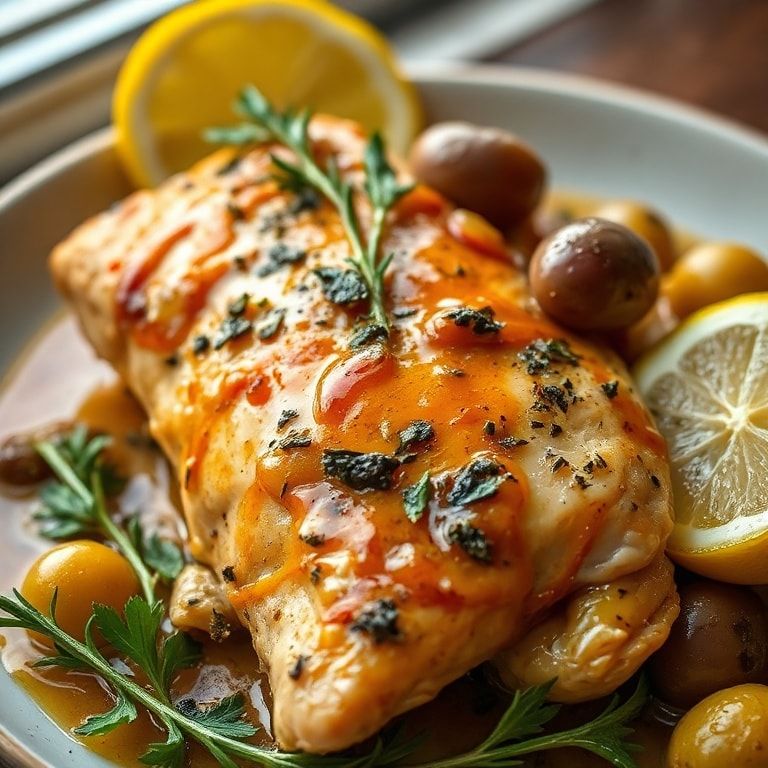 Easy Mediterranean Lemon Chicken with Artichokes and Olives - Quick & Flavorful 30-Minute Meal finished