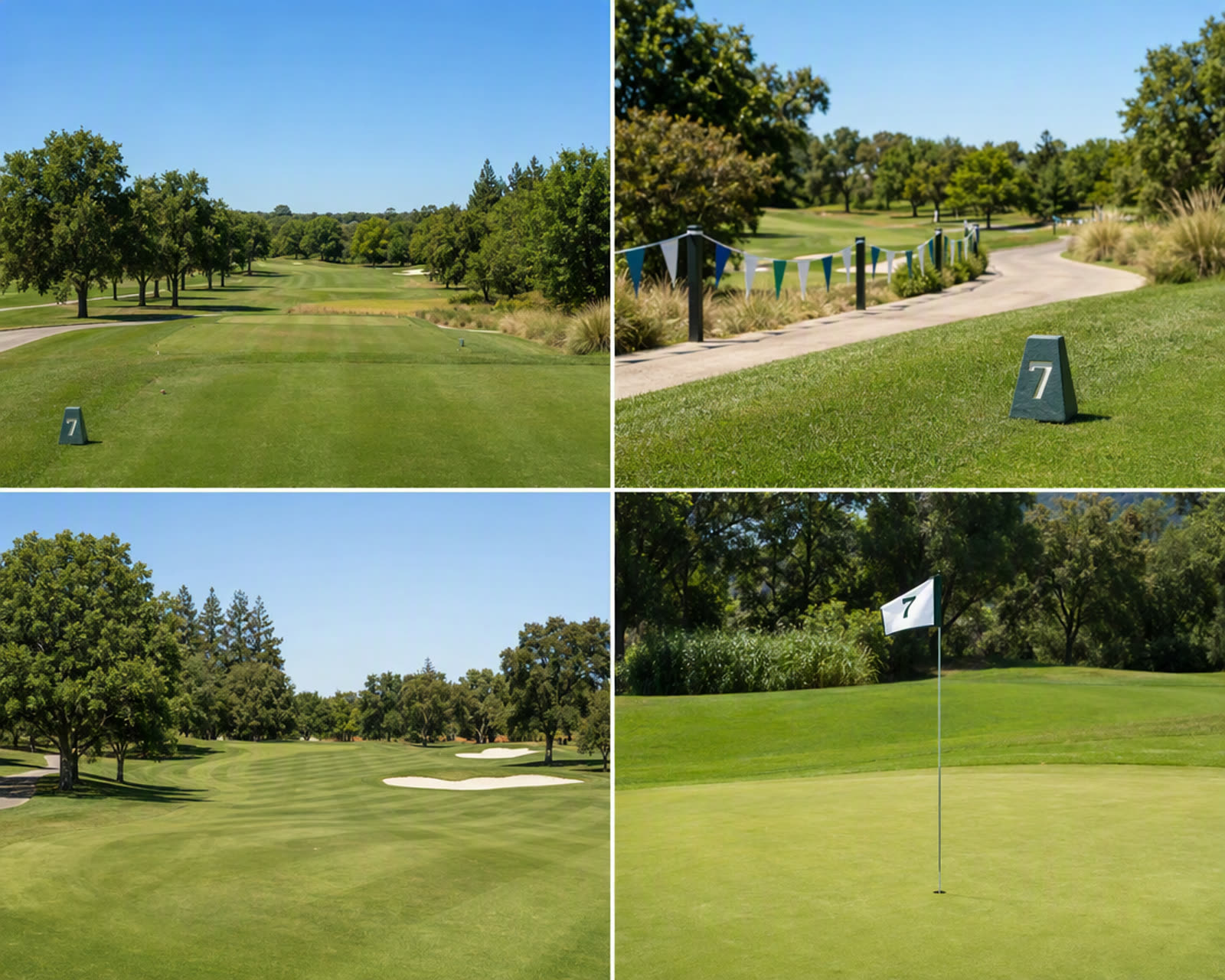 Golf course location reference sheet, four panels
