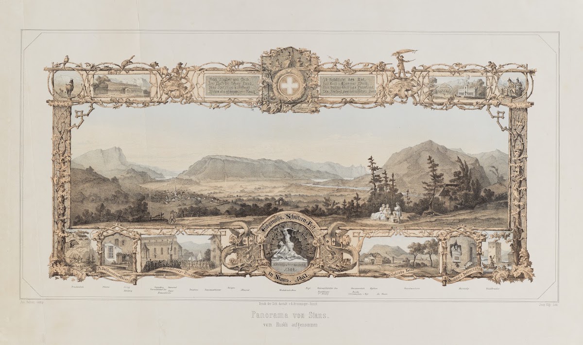 Panorama von Stans vom Huobli aufgenommen 1861 1840 1844