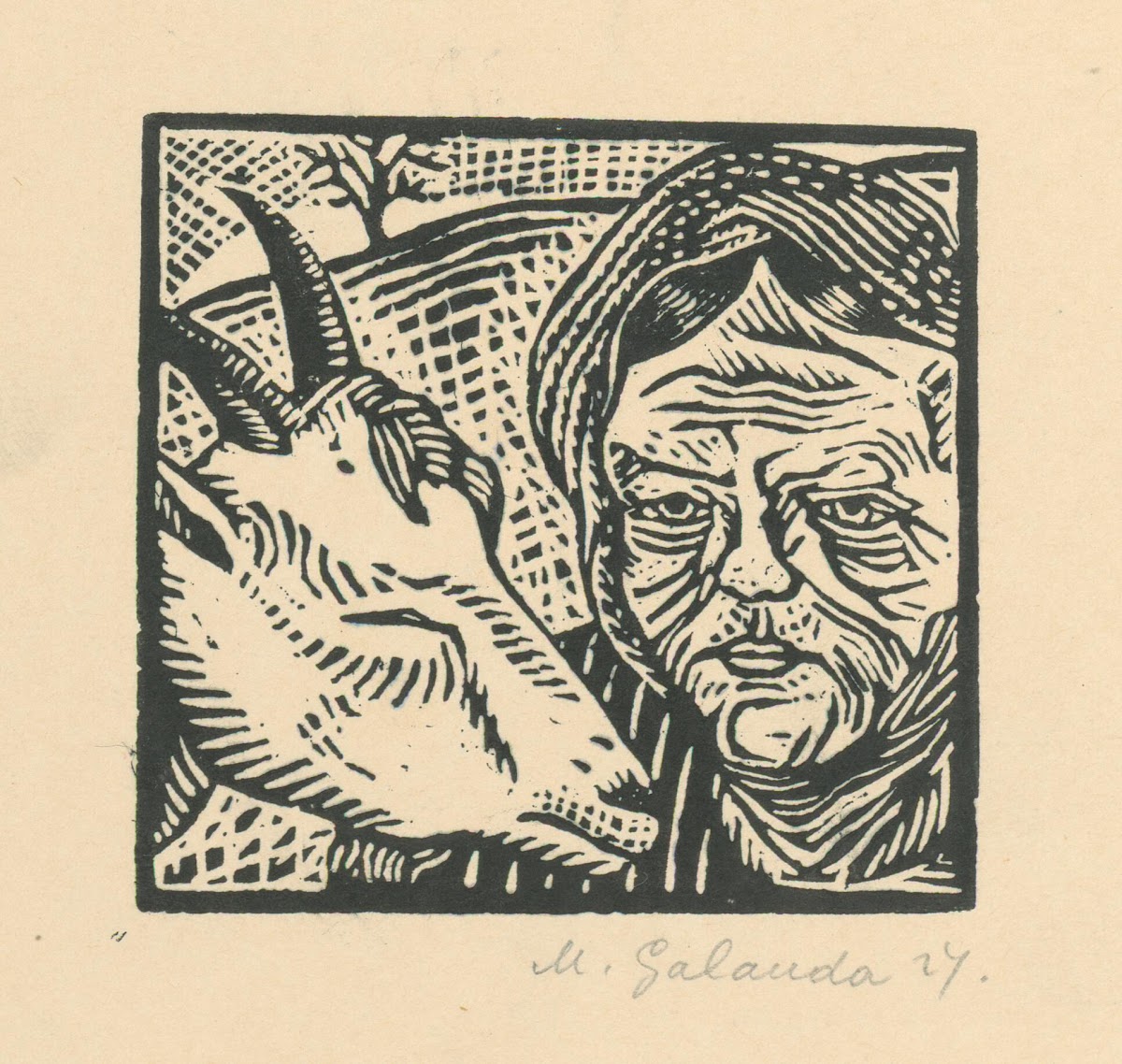 Starena s kozou 1924