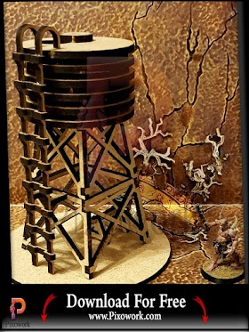 DXF files free Wodden Water Tower