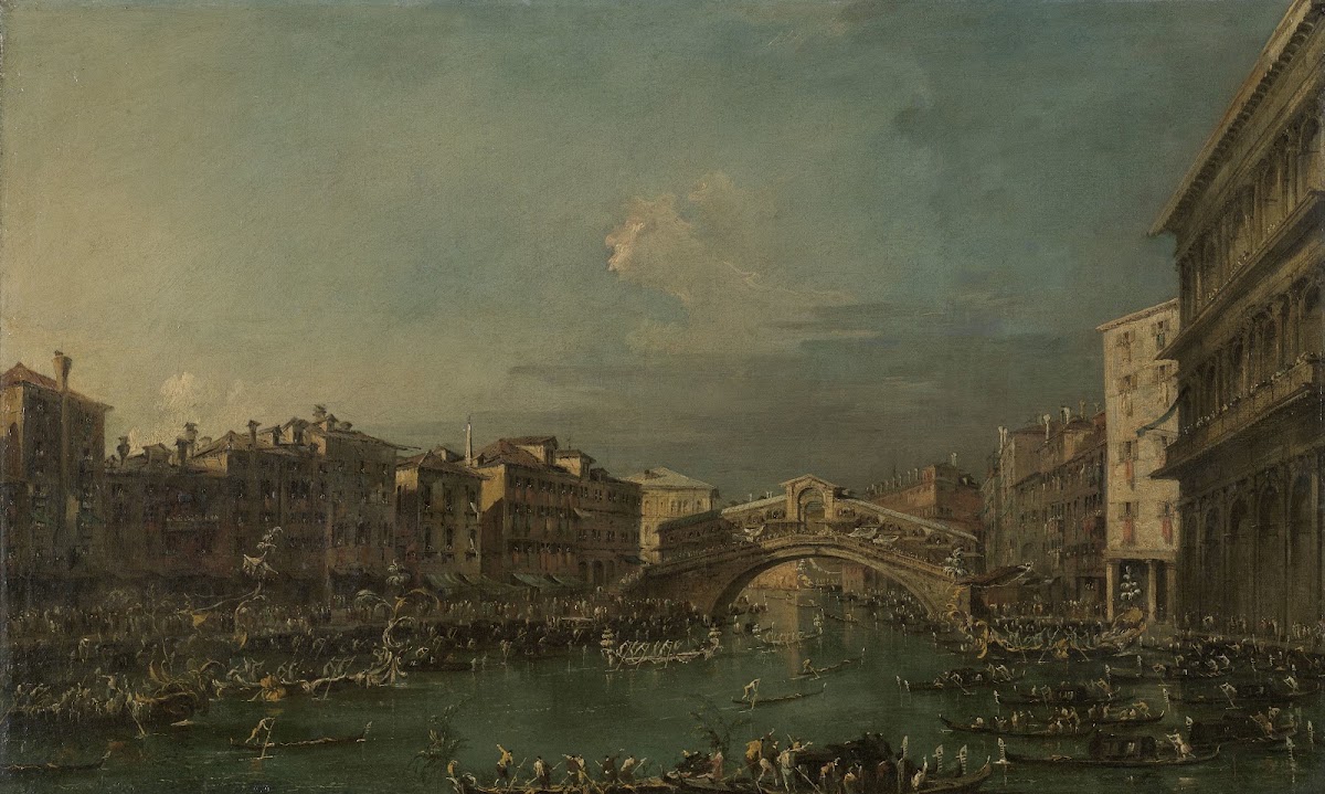 Regatta on the Grand Canal near the Rialto Bridge Venice 1780   1793