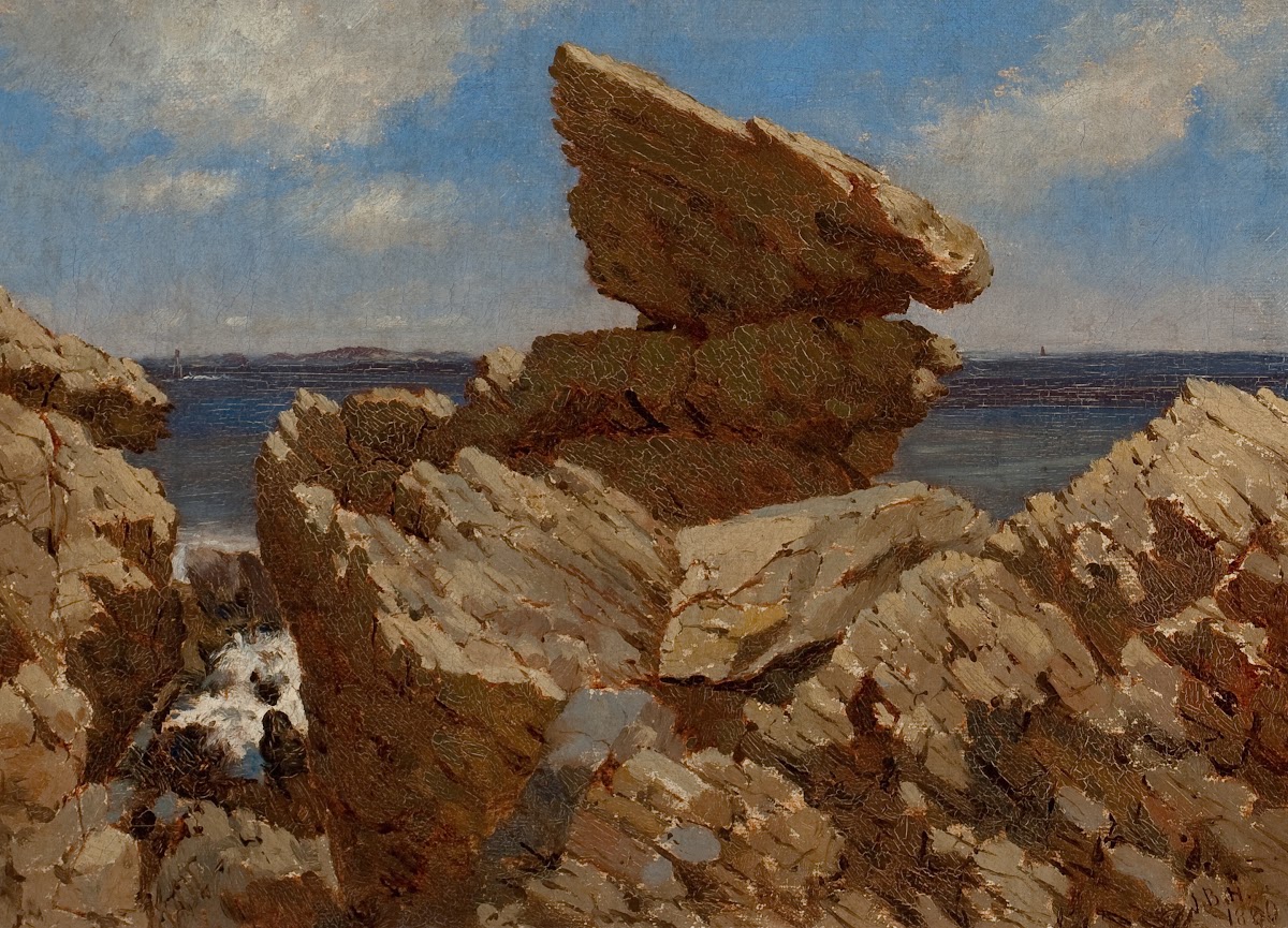 Rocky Cove With Balancing Rock 1880