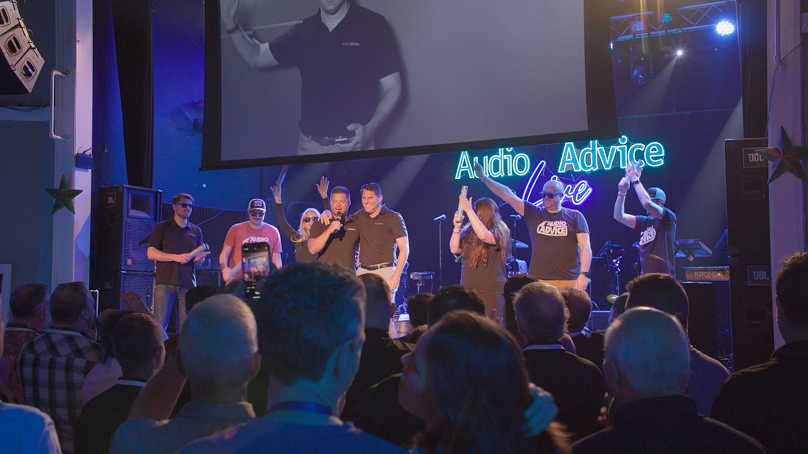 Audio Advice Live event audience and stage