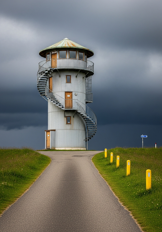 Tower Under Stormy Skies