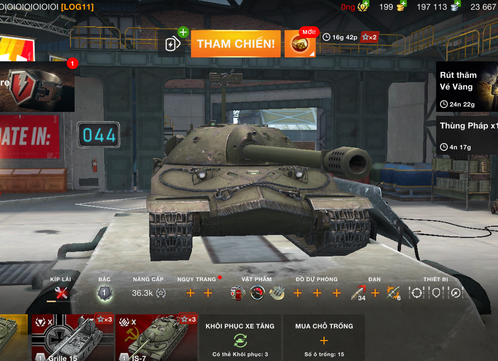 Acc World of Tanks Blitz với 4 tank cấp 10 mạnh như Grille 1...