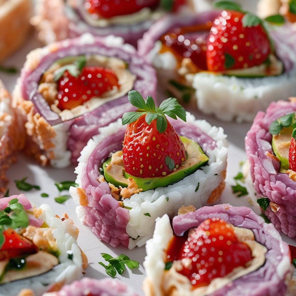 Easy No-Bake Strawberry Shortcake Sushi Rolls Recipe for Quick & Fun Dessert finished