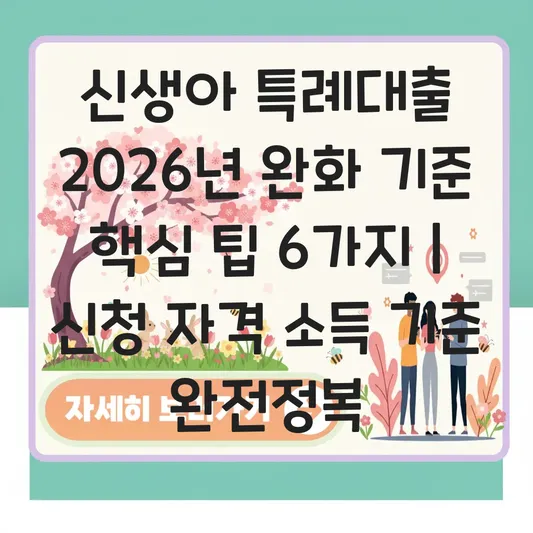 신생아 특례대출 신청 자격 및 소득 기준 완화 확인하기 대표 이미지