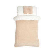 Постель 3 эл Twins велюр/сатин (одеяло, подушка ортопедическая, простынь) бежевый