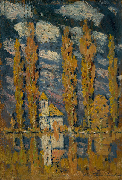 Poplars by the water 19151925