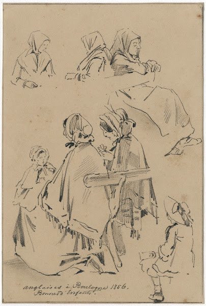 Engelsen in Boulogne kindermeisjes en kinderen 1856