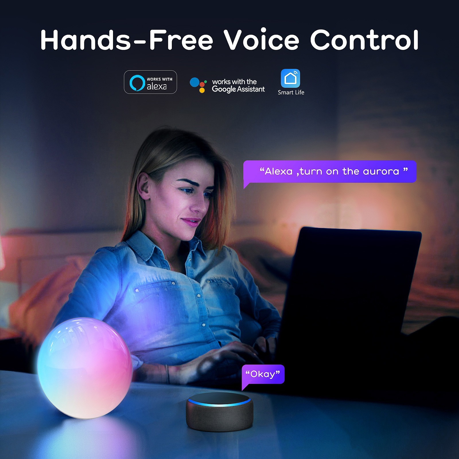 Smart LED Alarm Clock with Sunrise Simulation and RGB Light