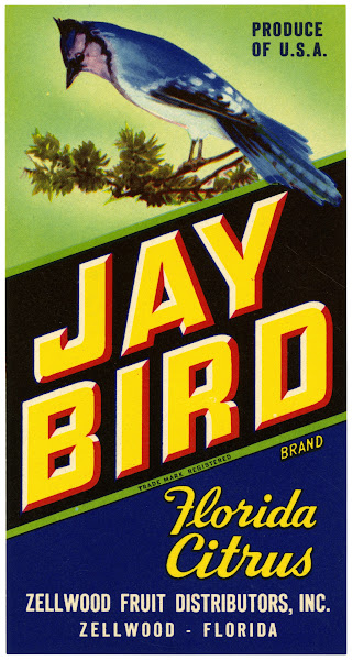 Jay Bird Brand Florida Citrus Label 1930 1950
