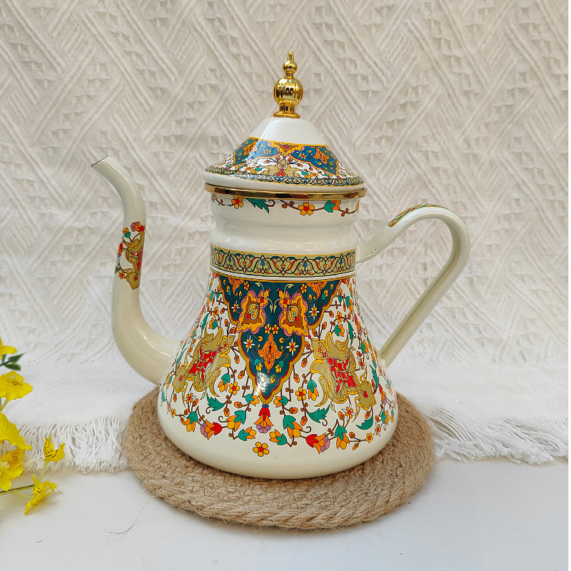 Enamel Coffee Pot with Swan Neck, 1.2–1.5 L