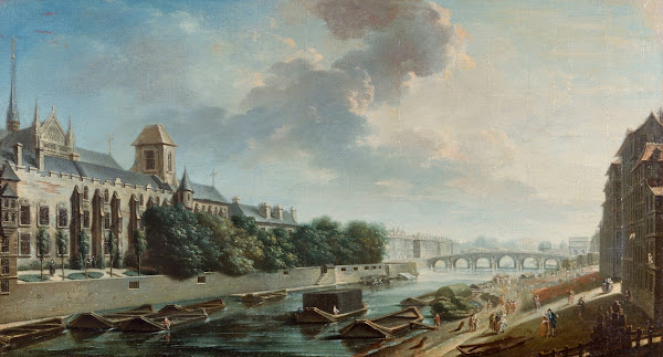 Le Palais de larchevêché vue de la rive gauche 1756