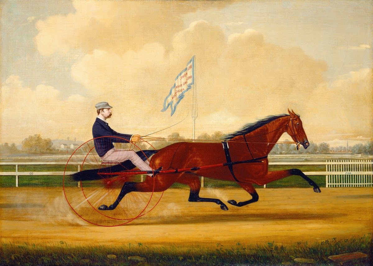 Budd Doble Driving Goldsmith Maid at Belmont Driving Park 1876
