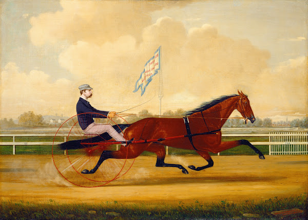 Budd Doble Driving Goldsmith Maid at Belmont Driving Park 1876