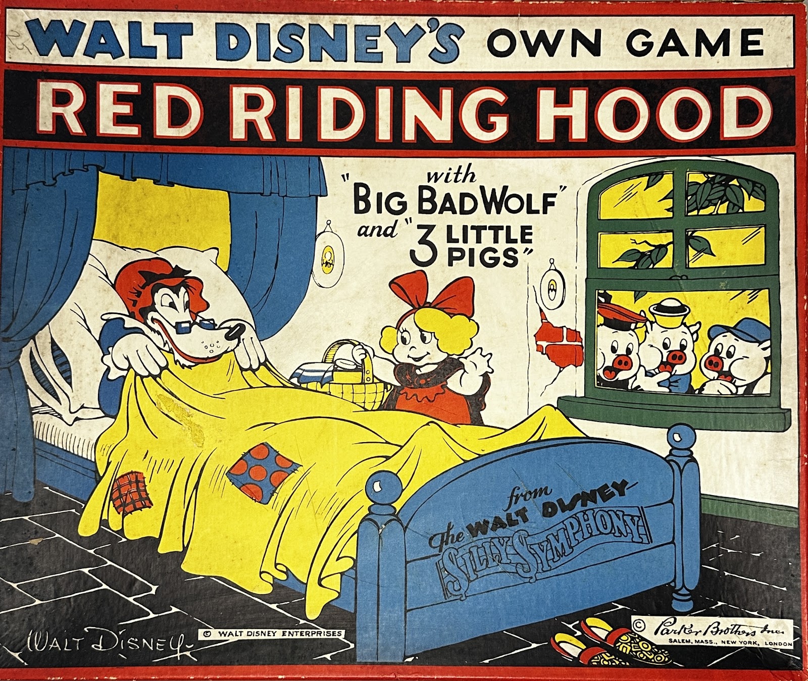 Walt Disney's Own Game: Red Riding Hood with the Big Bad Wolf and the 3 Little Pigs, Parker Brothers, c.1934