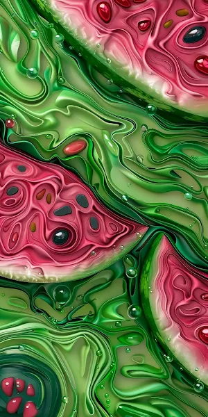 Watermelon, Abstract, Fruit, Food Art iPhone Wallpaper Background