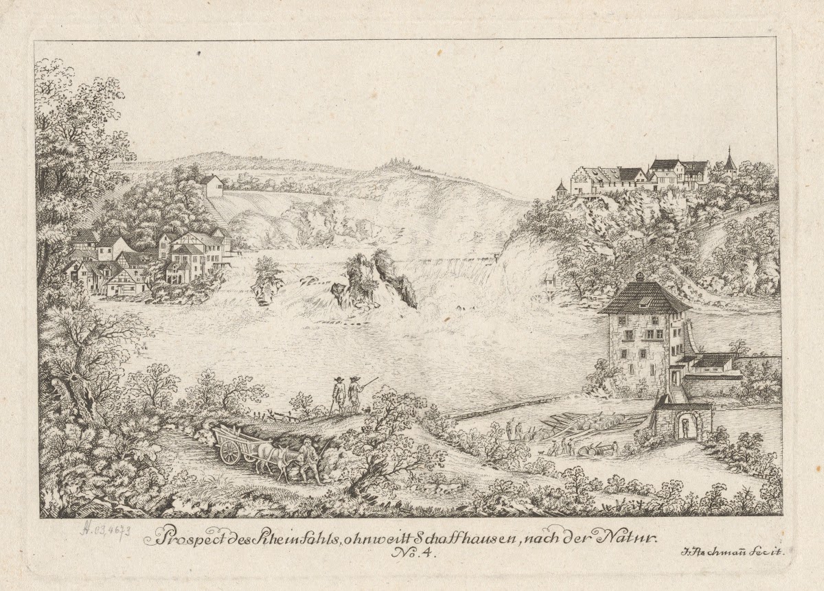 Prospect des Rheinfahls ohnweitt Schaffhausen nach der Natur