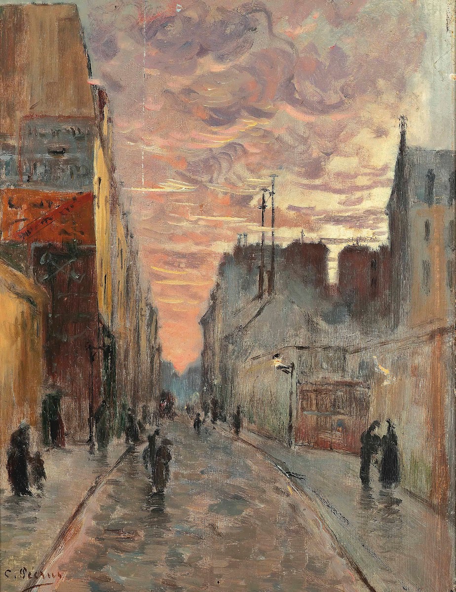 A Bustling Street At Dusk