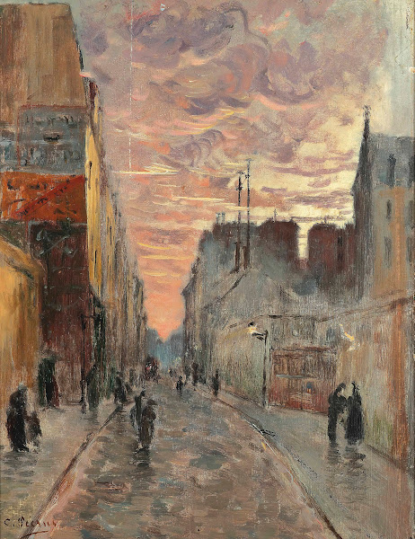 A Bustling Street At Dusk