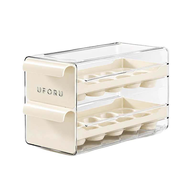 Double Egg Storage Box, Expandable, Plastic