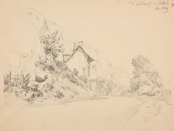 Village sur la route dElboeuf à Oissel 1849