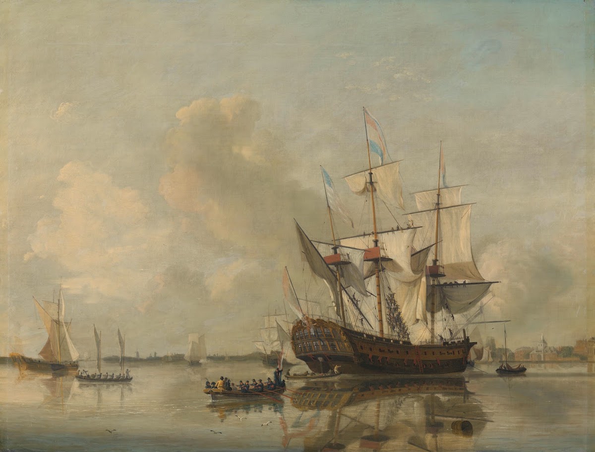 The Navys Frigate Rotterdam on the Maas off Rotterdam 1807